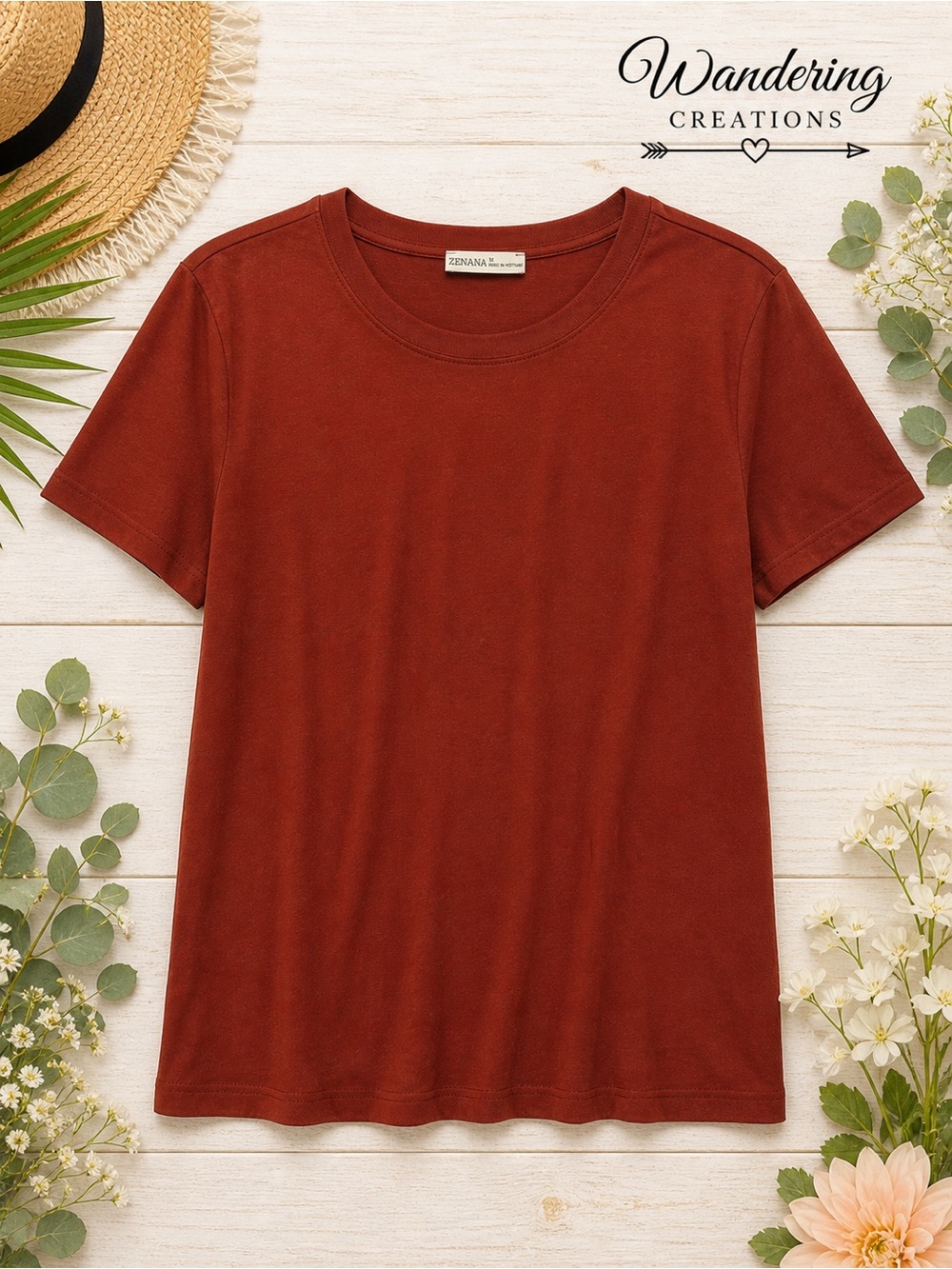 Zenana Outfitters Short Sleeve Tee - Rust Red
